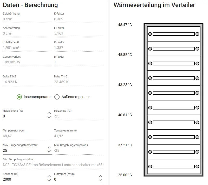 Dieses Bild zeigt die Oberfläche des Temperaturrechners der Firma Zenz